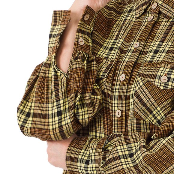 Plaid Buttoned Down Shirt for Women -  check dress shirt Tuck it or UnTuck it - Picture 9 of 10